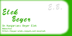 elek beyer business card